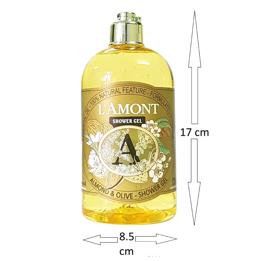 Combo Sữa Tắm và Sữa Dưỡng Thể LAmont En Provence Hương Almond &amp; Olive 500ml và 250ml