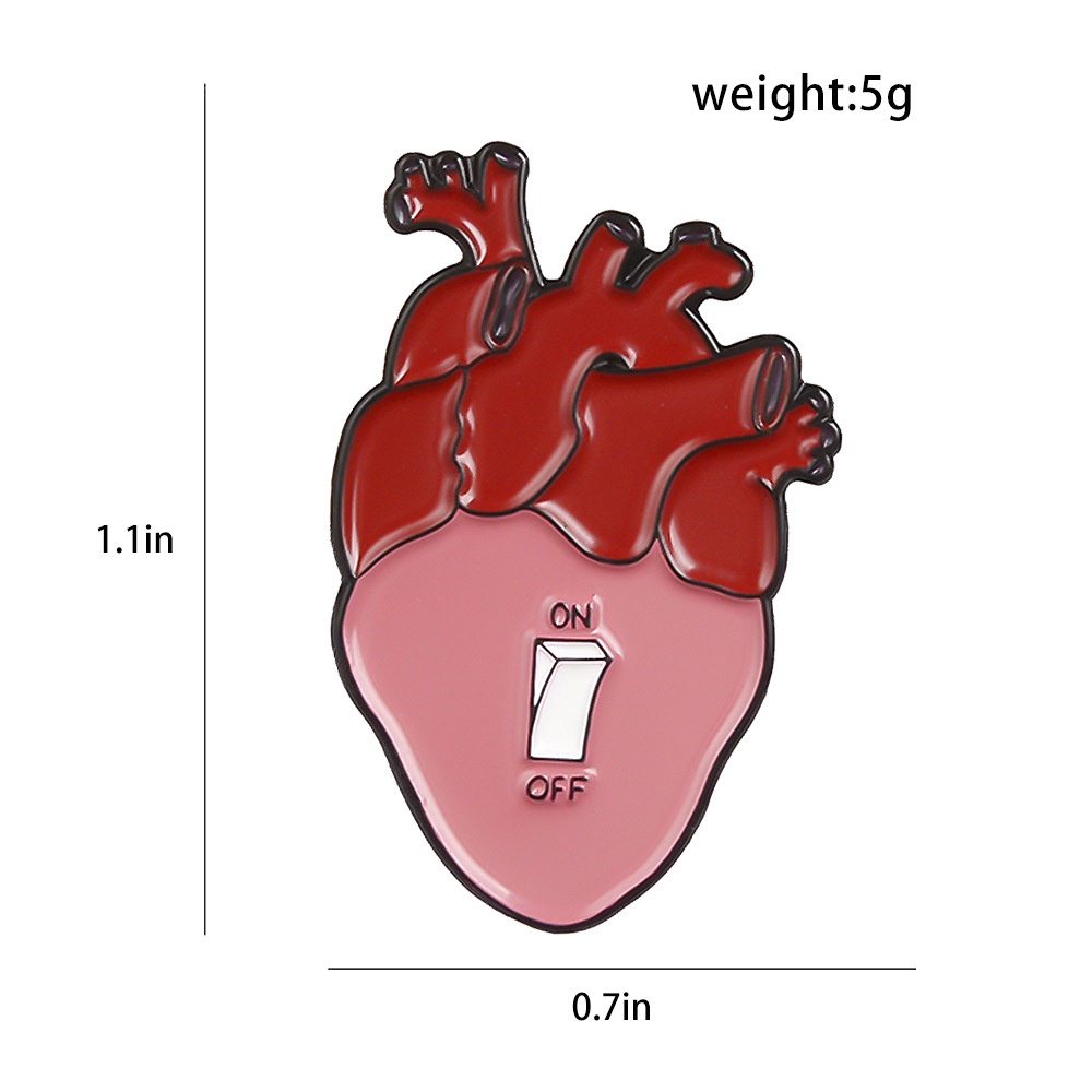 Ghim Cài Áo Hình Trái Tim Công Tắc Đàn Organ Ngộ Nghĩnh
