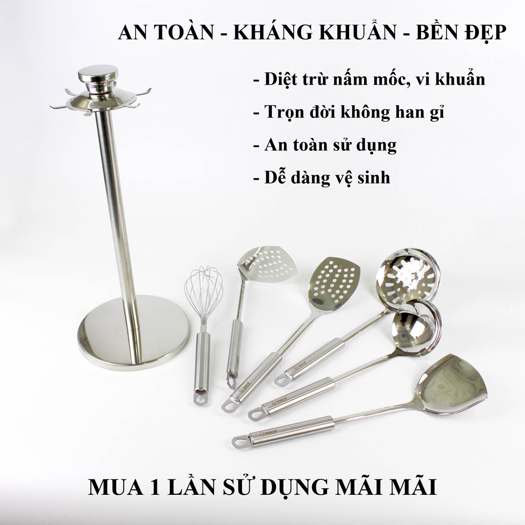 [HÀNG CHÍNH HÃNG] - Bộ muôi xẻng inox 304 cao cấp - Arber - thương hiệu Đức - nấu bếp cực bền đẹp