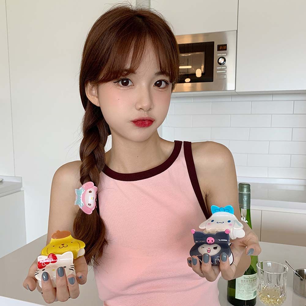 Kẹp tóc hình hoạt hình bằng acrylic phong cách Hàn Quốc dễ thương cho nữ