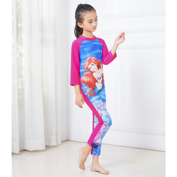 Đồ bơi bé gái liền thân Tay dài Quần Dài họa tiết hoạt hình đáng yêu