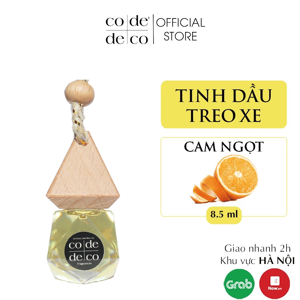 [Mã SKAMLTSM9 giảm 10% đơn 99K] Tinh Dầu Treo Xe Cam Ngọt 8.5ml CODE DECO Tiện Dụng, Khử Mùi, Thư Giãn Tinh Thần