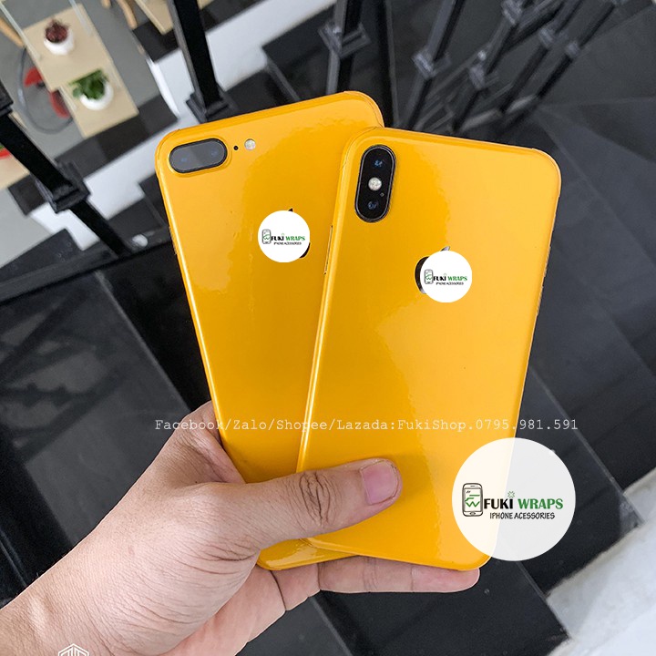 Tấm Dán Skin mặt sau Glossy Bumblebee Vàng Full Viền Dành cho 13prm , 12prm , 11prm , xsm , ip11 , ip12  - FukiShop