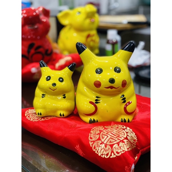 Ống tiết kiệm sứ pikachu đáng yêu, heo đất pikachu sứ nhỏ dễ thương