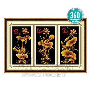 Tranh đính đá Phúc Lộc Thọ 77296 (chưa đính)