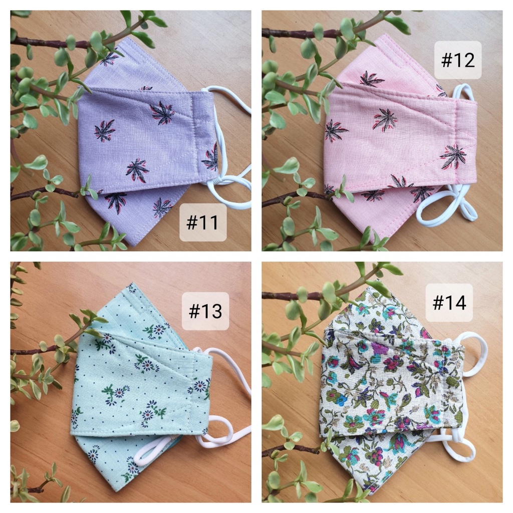 khẩu trang vải 3 lớp khẩu trang cá 4D hoa nhí dễ thương KT4D