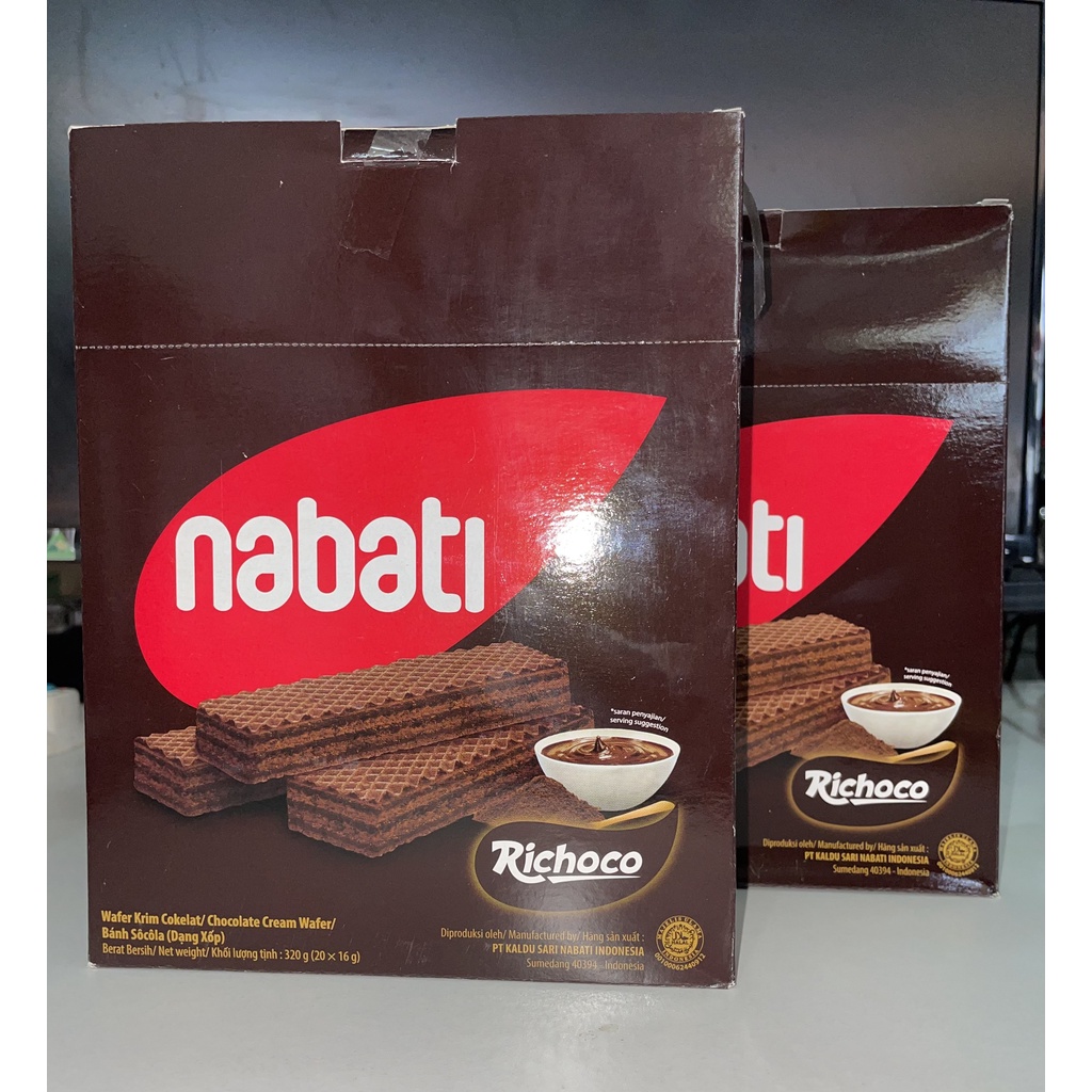 Bánh Sôcôla (Dạng Xốp) Richoco Nabati Chocolate Cream Wafer (Hộp 20 thanh x 16g)