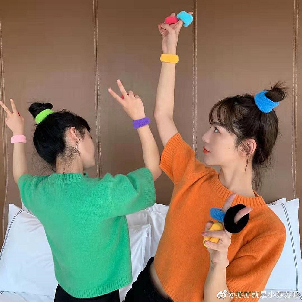 Set 12 chiếc chun buộc tóc Hàn Quốc B008 mẫu to dày dễ thương tiện dụng nhiều màu