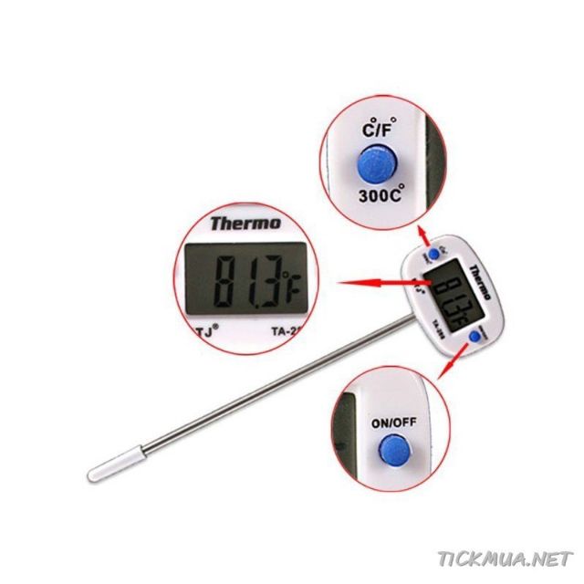 Nhiệt kế đo nhiệt độ nước pha sữa, thức ăn cho bé.