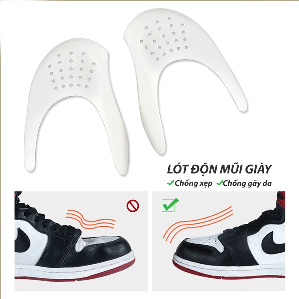 Bảo Vệ Mũi Giày Sneaker Shield Chống Gãy Mũi Giày Nứt Da, Gãy Xẹp, Lót Độn Mũi Giữ Phom Dáng Căng Phồng Nhựa Siêu Mềm