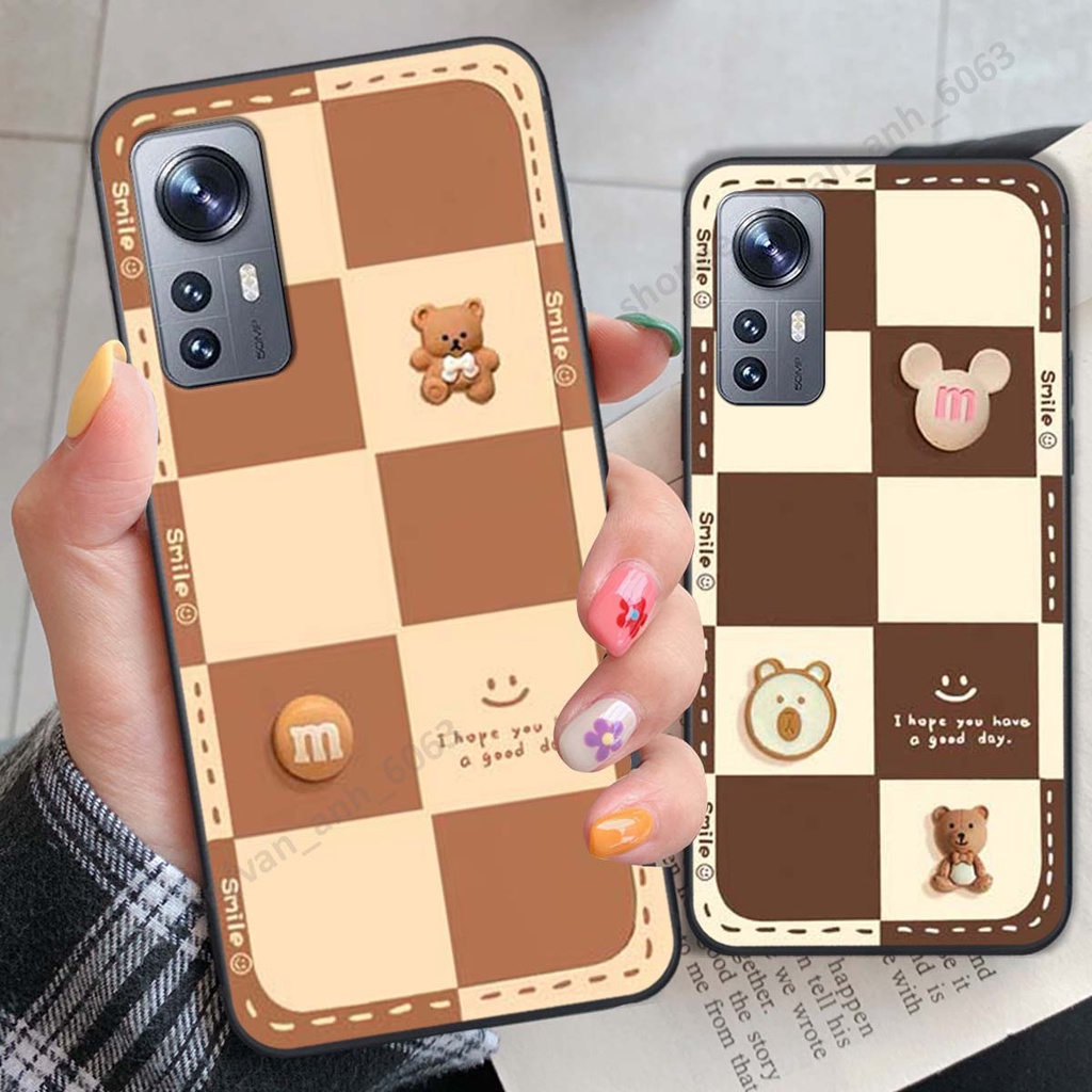 Ốp lưng Xiaomi 12 / Xiaomi 12 Pro hình gấu, kẹo dễ thương cute