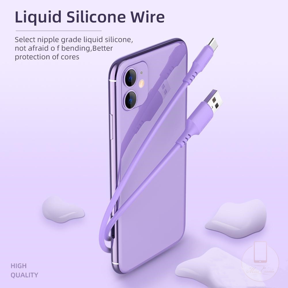 Dây Cáp Sạc Nhanh 3A Tương Thích Với iPhone / Micro Usb / Type-C Màu Sắc Macaron