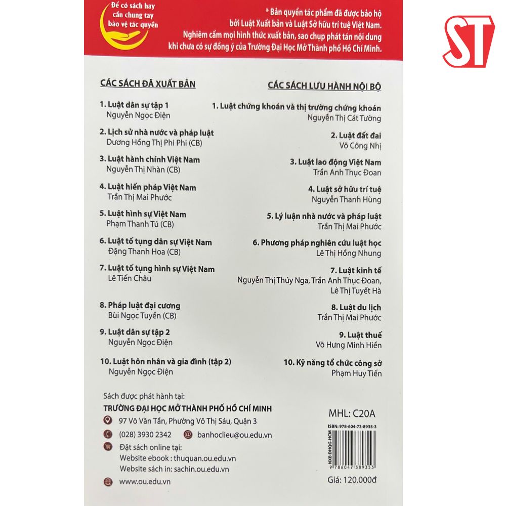 Giáo trình Luật dân sự Tập 1 ĐH Mở