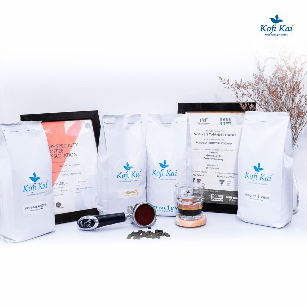 Cà phê nguyên chất Robusta bột pha phin Kofi Kai 1kg | BigBuy360 - bigbuy360.vn