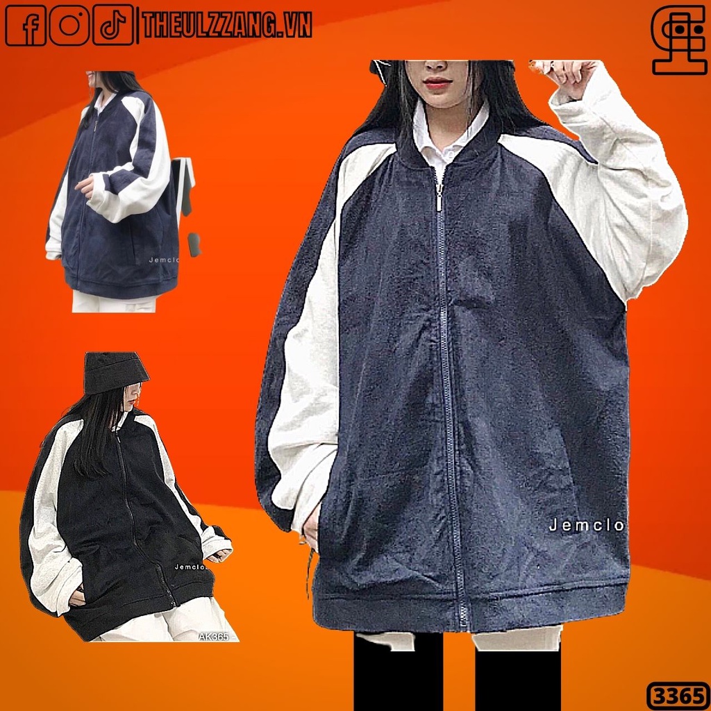 Áo Khoác Nỉ Bông Dày Dặn Form Rộng Siêu Đẹp Áo Khoác Đôi Jackets Nam Nữ Chất Thun Cotton TAY RAGLAN - AK3365