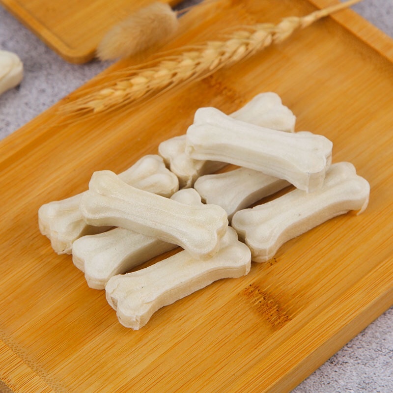 Xương Da Bò Vị Sữa Canxi Xương Gặm Sạch Răng Cho Chó 10 chiếc / gói