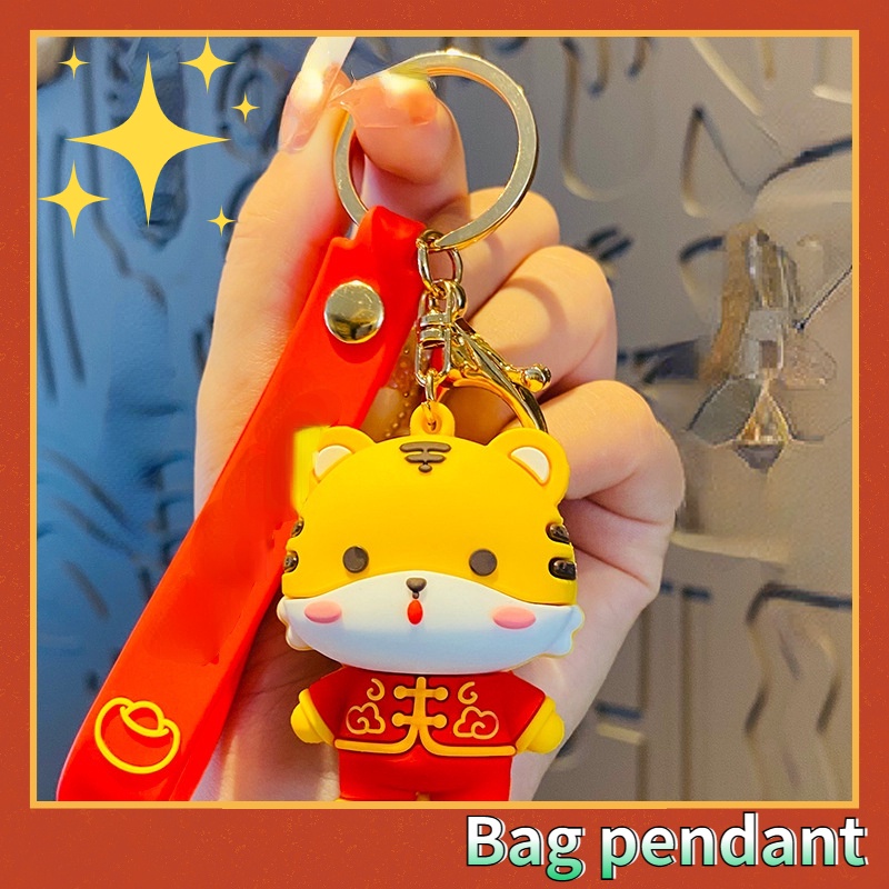 Búp Bê Hổ Con Hoạt Hình Đáng Yêu Có Khóa Cài Trang Trí Túi Xách