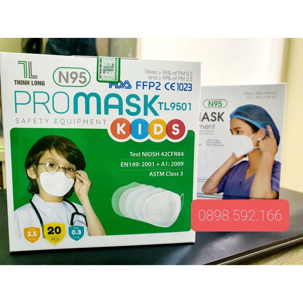 KHẨU TRANG N95 PROMASK KIDS 5 LỚP THỊNH LONG - N95 DÀNH CHO TRẺ EM