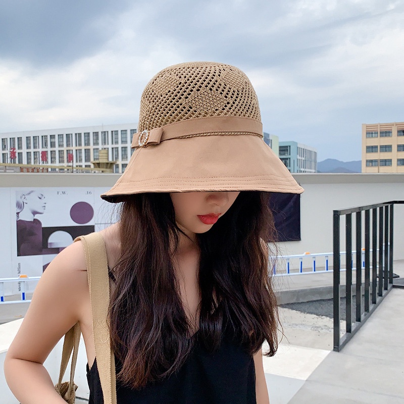 Mũ vành đi biển cho nữ, nón vải lưới thoáng mát
