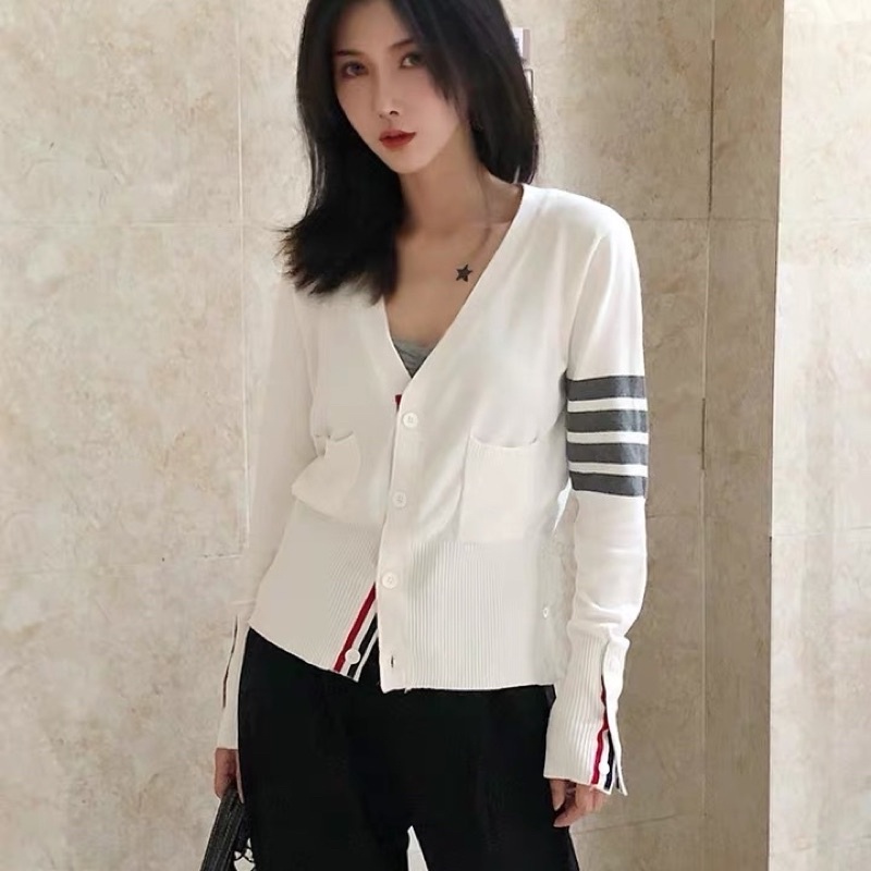 Áo Cardigan Thom Len Mỏng Hoạ Tiết Bốn Sọc
