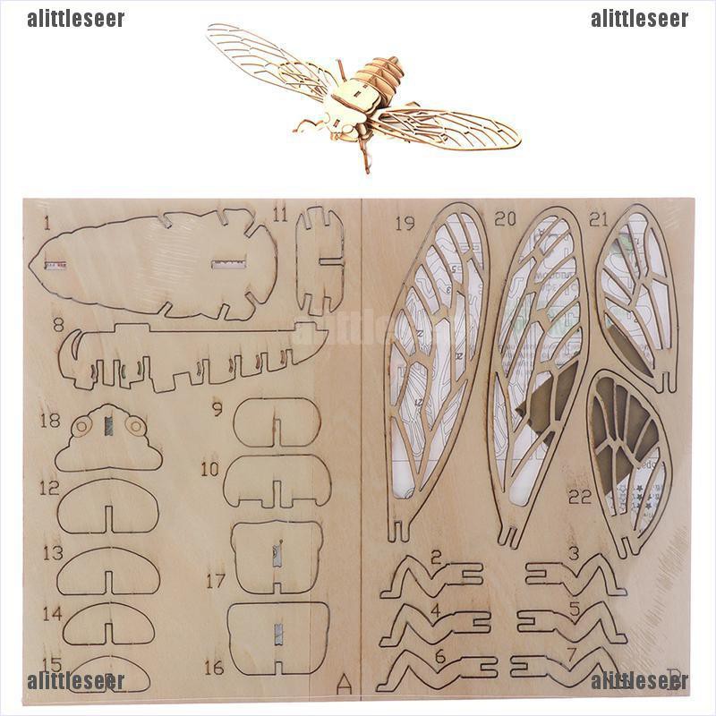 Bộ Xếp Hình Côn Trùng 3d Bằng Gỗ Vui Nhộn Cho Bé