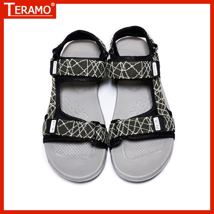 Giày sandal unisex  Teramo hay sandan TRM49 rêu nhạt kiểu giày sandal nam quai chéo và sandal nữ quai chéo