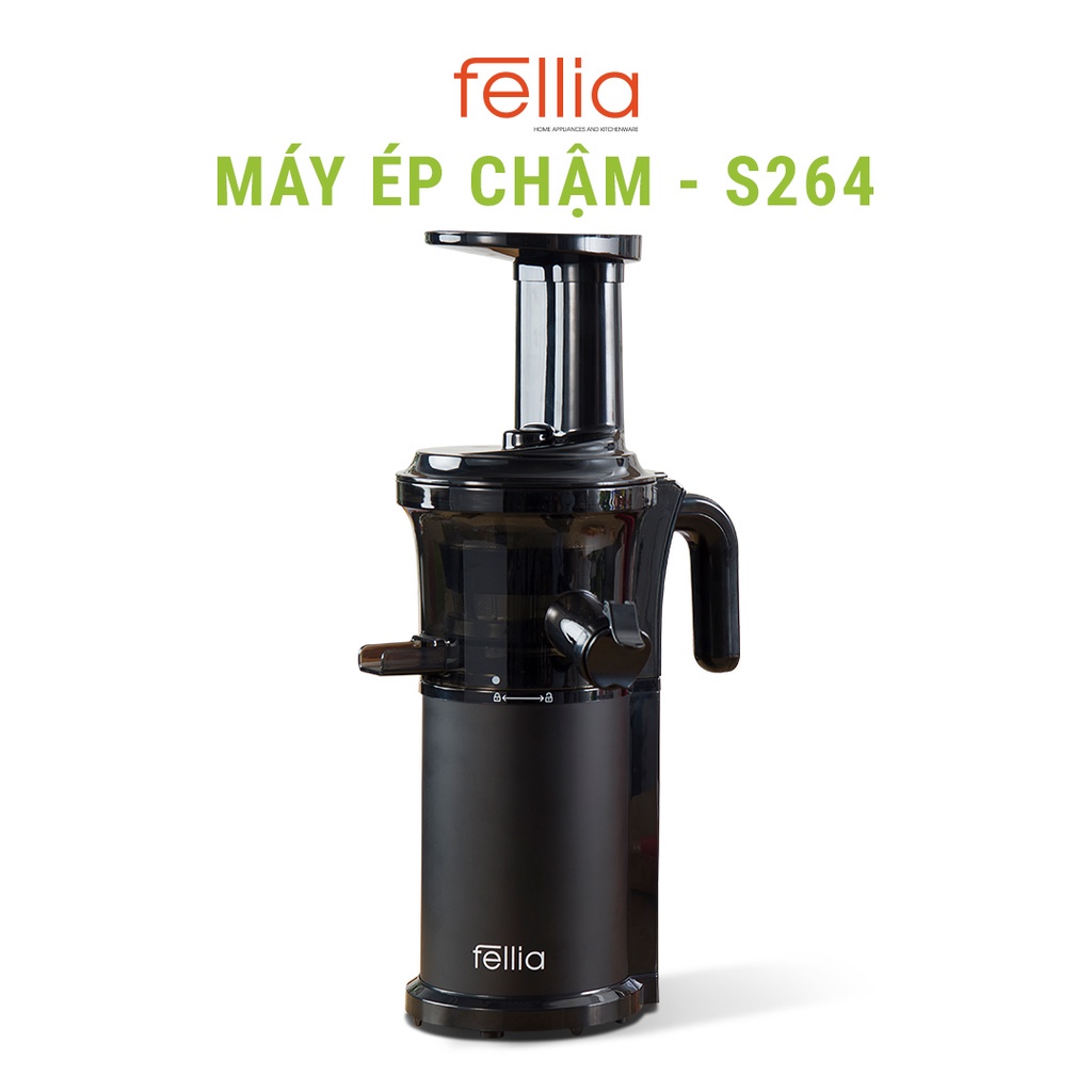 Máy ép trái cây rau củ quả chậm Fellia S264-Đen(QUÀ TẶNG BÌNH XỊT DẦU LOCK&LOCK)