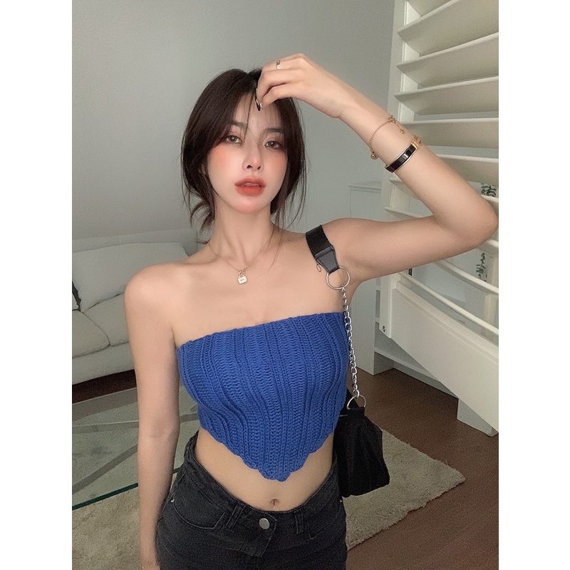 Áo Ống Hai Dây Dáng Ôm Màu Trơn Thời Trang Hàn Quốc Cho Nữ