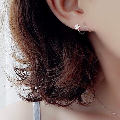 Khuyên tai bạc Khuyên Sao chổi Van Jewelry V10203 xoắn vòng cá tính