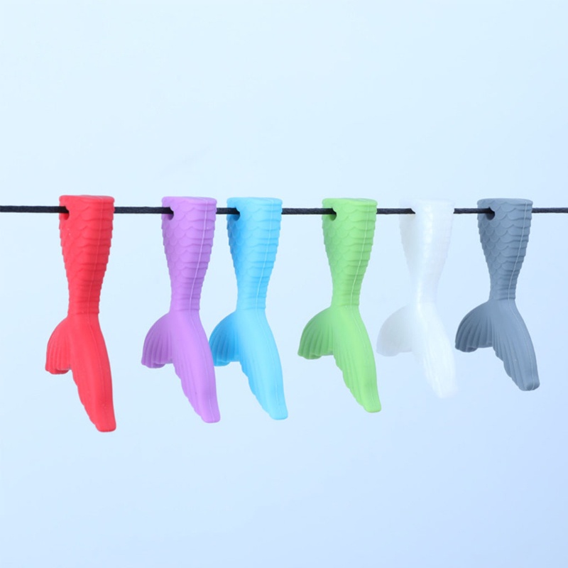 Vòng Cổ Lục Lạc Hình Đuôi Cá Bằng Silicone Có Thể Nhai Được Cho Bé Sơ Sinh