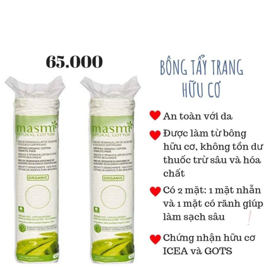 Bông tẩy trang hữu cơ Masmi (80m)
