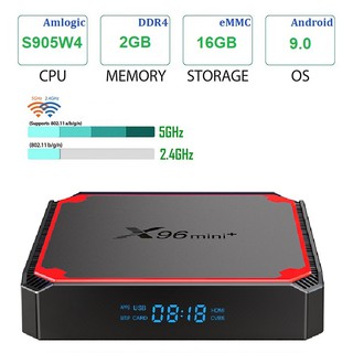 Android tv box X96 mini+ Ram 2GB - Rom 16GB - Hệ điều hành Android 9.0 - Bảo hành 1 năm - Hàng chính hãng