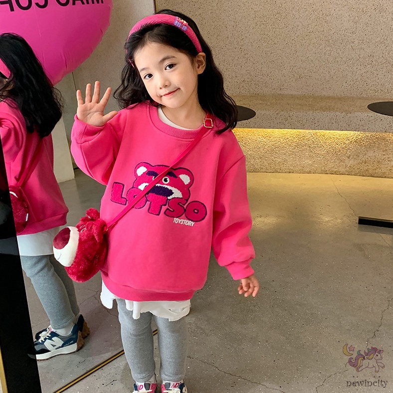 Áo Sweater Dài Tay Họa Tiết Hoạt Hình Theo Phong Cách Thu Đông Hàn Quốc Dành Cho Bé Gái