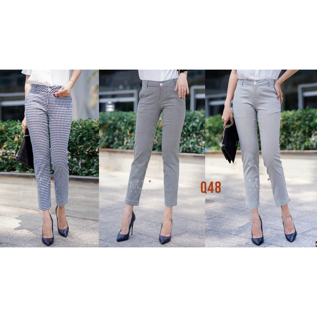 [CO MAYCA] Quần vải công sở nữ kẻ caro Q48 | BigBuy360 - bigbuy360.vn