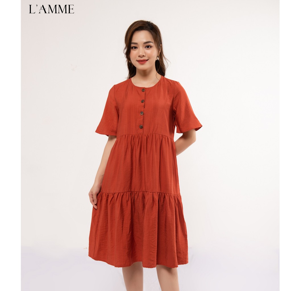 Váy bầu đẹp Lisa chất đũi Hàn mềm mát có đủ size cho mẹ bầu và sau sinh by LAMME