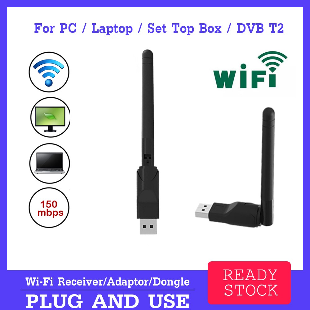 Ăng Ten Thu Sóng Wifi 2.4ghz Wlan 150mbps 2db Cho Dvb T2 Tv Box Malaysia