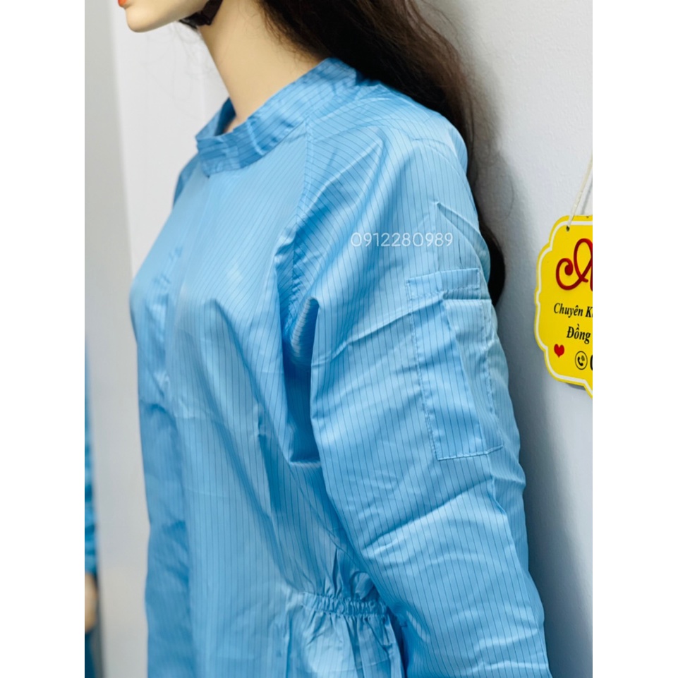 Áo liền quần chống tĩnh điện, chống bụi dùng trong phòng sạch phòng lab _ Hình chụp thật