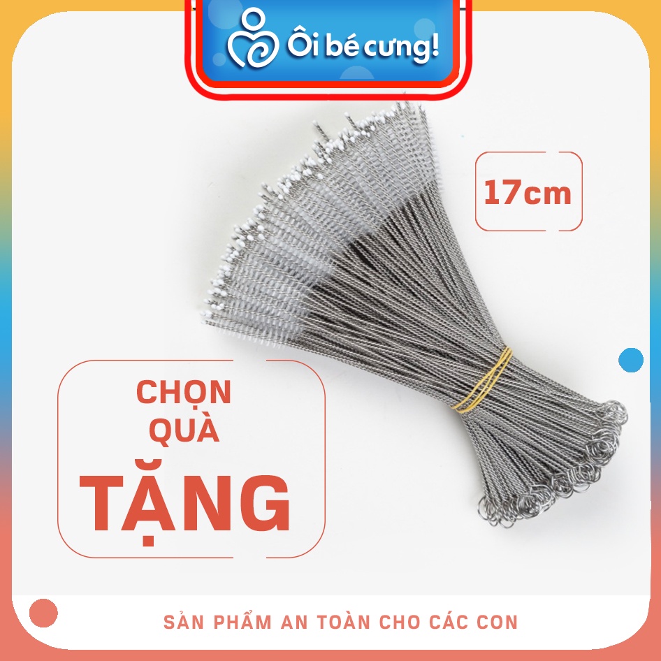 [Mã giảm giá 15.000] combo 200 Que Cọ Rửa Ống Hút 18cm thép không rỉ vệ sinh ống hút cao cấp - OIBECUNG PK.02