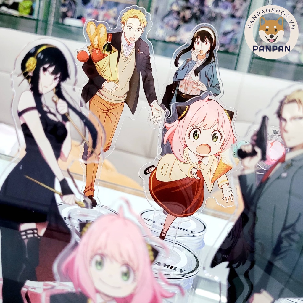 Mô Hình Standee acrylic Anime Spy x Family (15cm) Loid, Anya, Yor Forger