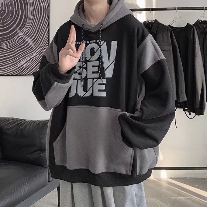Áo khoác hoodie nam in chữ thời trang Hàn Quốc trẻ trung cho new Hàn Quốc áo dài tay unisex in hoa top bigsize fashion áo len nam