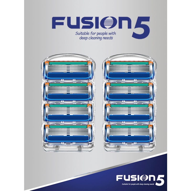 Lưỡi Dao Cạo Geiiette Fusion 5 Đầu Thay Thế 5 Lớp Bằng Thép Không Gỉ Cho Máy Cạo Râu Geiiette Fusion