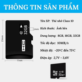 Thẻ Nhớ Micro SD Class 10 Tốc Độ Cao 4.9