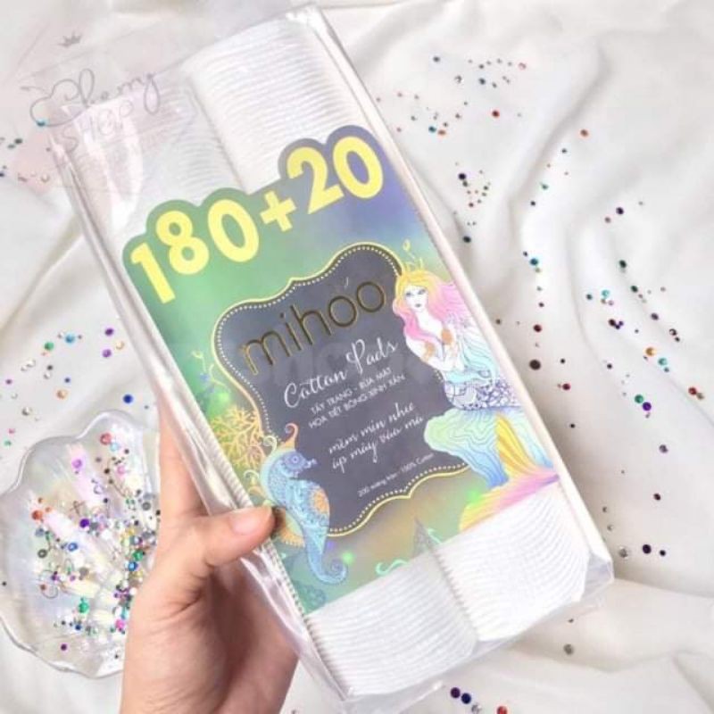 Bông tẩy trang Mihoo 100% cotton (200 miếng)