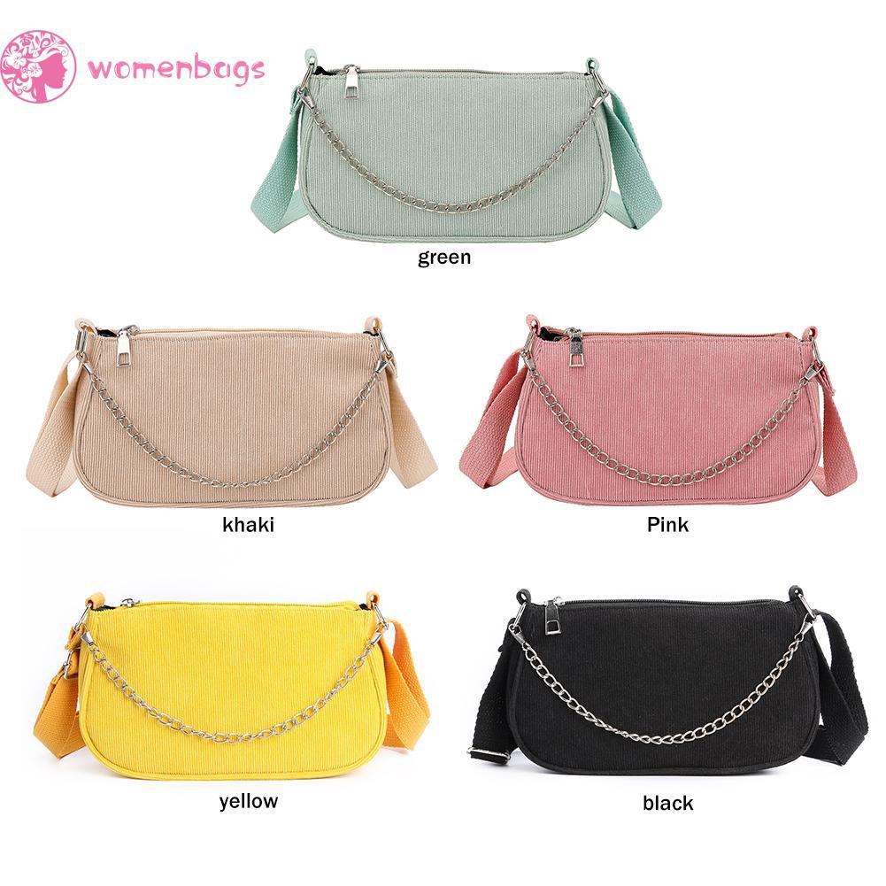 Túi đeo chéo vải nhung màu trơn có khóa kéo nhỏ nhắn thanh lịch thời trang cho nữ | BigBuy360 - bigbuy360.vn