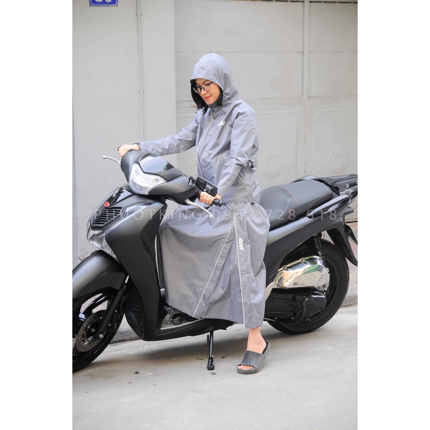 ÁO MƯA BỘ GIVI EAS10 CHO NỮ MÀU XÁM
