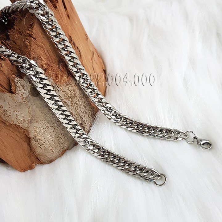 Dây chuyền xích đôi giác cạnh bảng 9mm, dây chuyền nam DZ1718.