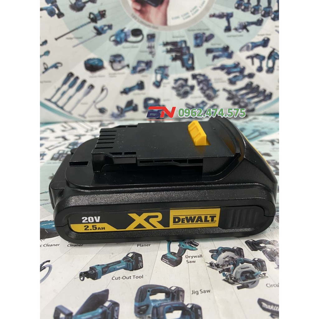 BN. Vỏ, mạch pin Dewalt 18V Li-ion full tem, 1 hàng cell, có Led báo, nhận sạc zin.