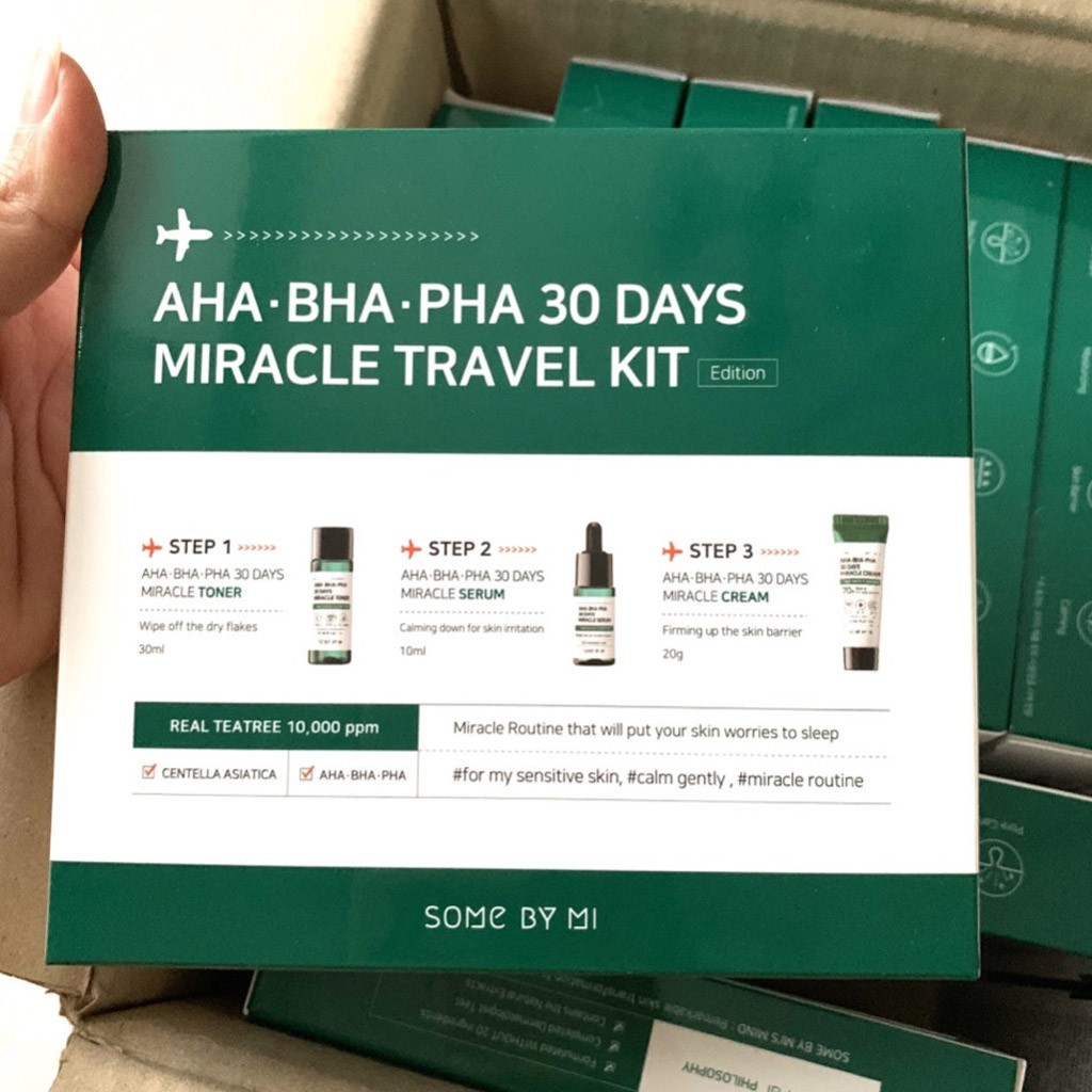 Bộ dưỡng Some By Mi AHA-BHA-PHA 30 Days Miracle Travel Kit - Toner, Serum, Cream Mini Kit