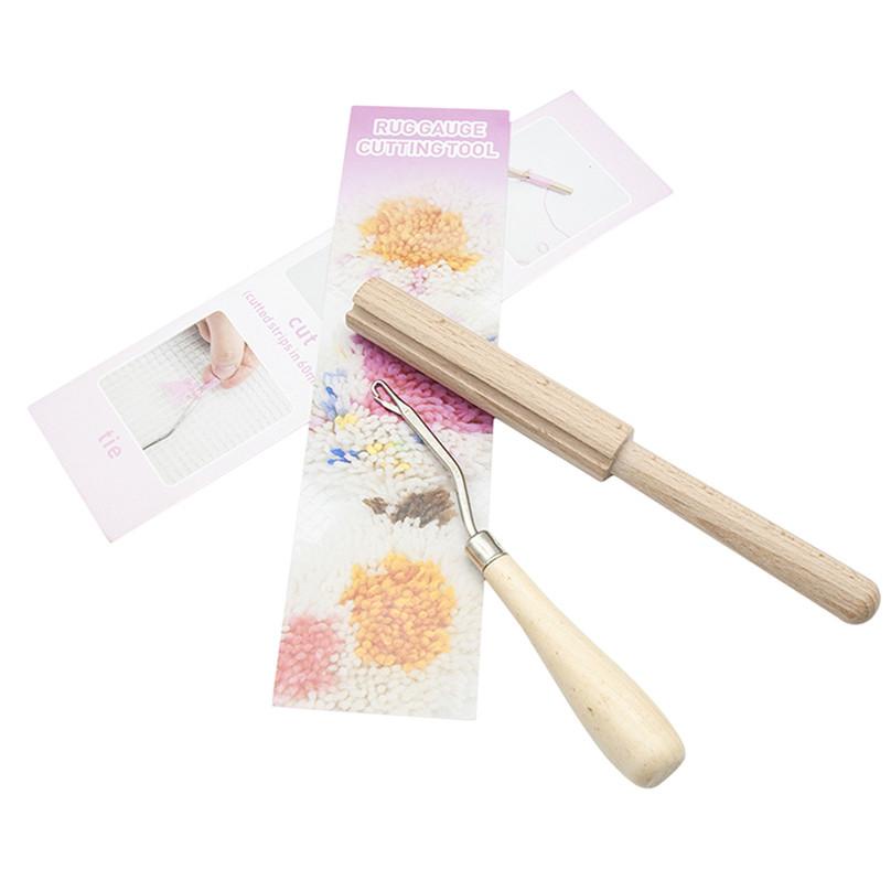 Mesh latch hook yarn cutter tool for tapestry carpet making tools