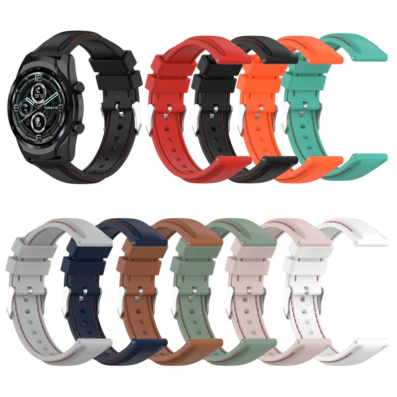 Dây Đeo Silicon Mềm Màu Trơn Cho Đồng Hồ Thông Minh Ticwatch Pro 3 Pro3 2020 Lte